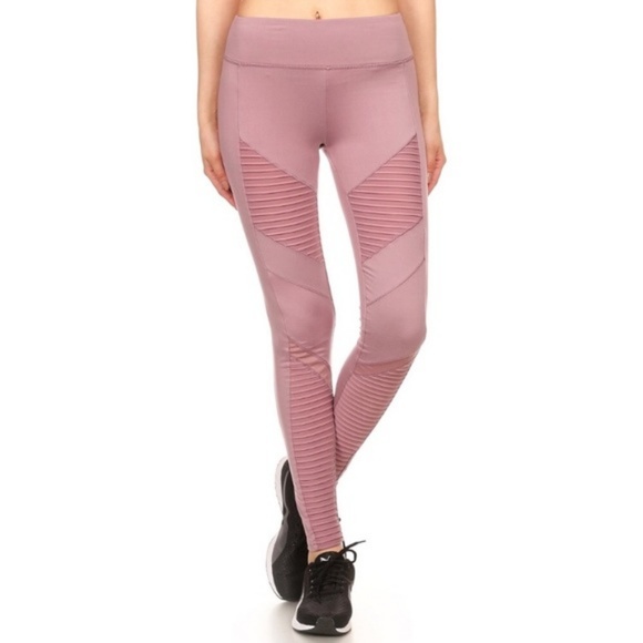 Mauve Purple Moto Comfy Style Leggings Athleisure - Picture 6 of 7